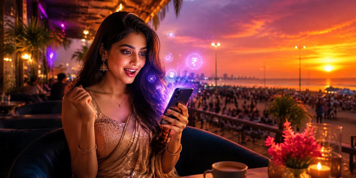 User making secure mobile payment in India